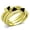 Jet, variant on Alamode TK1369-5 IP Gold Ion Plating Stainless Steel Ring with Epoxy, White - Size 5