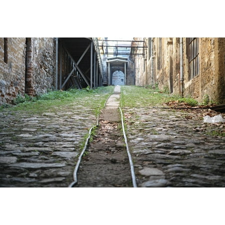 Name Train Wall Mount Acrylic Face Mounted Prints Railroad Old Ruin Road The Forgotten Street Train Print 20 x 16. Worry Free Wall Installation - Shadow Mount is Included. ()