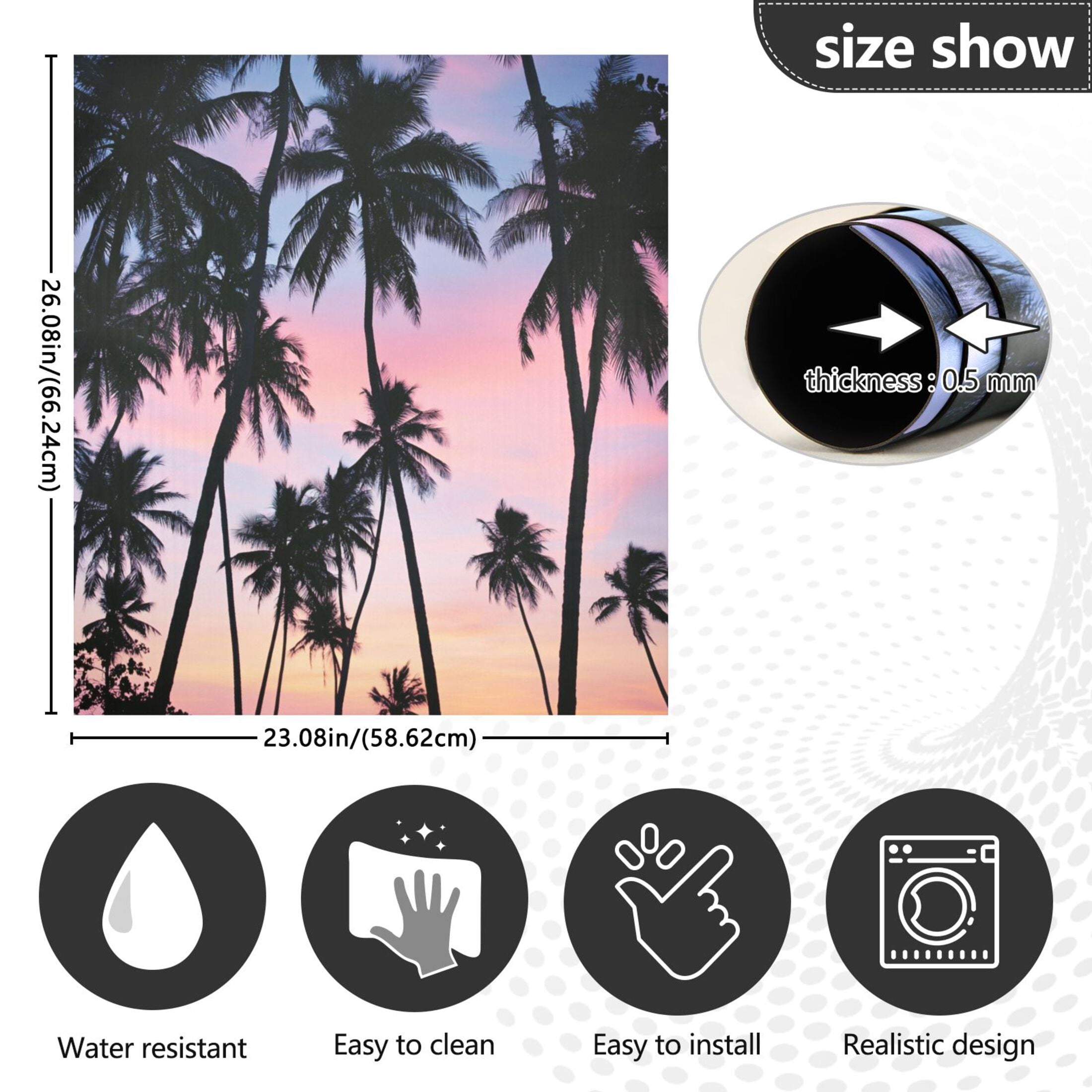 Dishwasher Magnetic Sticker 23x26 Inch Refrigerator Magnetic Sticker Washing Machine Magnetic Sticker Kitchen Panel Magnetic Sticker Home Decor California Coconut Tree