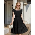 thumbnail image 5 of Arshiner Tween Girl Summer Dresses Easter Graduation Tie Back Flutter Sleeve Maxi Dress, 5 of 6