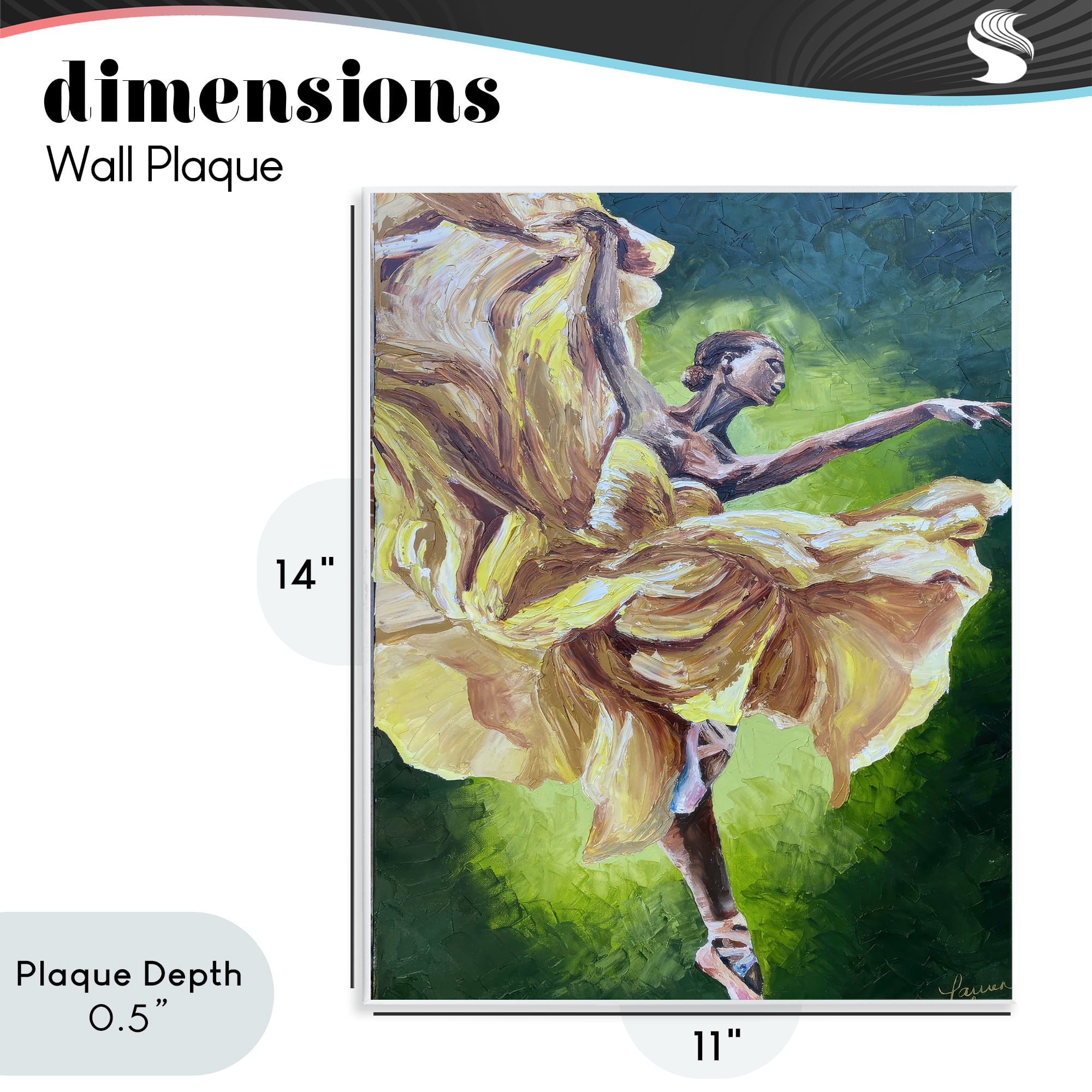 Stupell Industries Primavera Ballet Dancer Wall Plaque Art, design by Lauren Luna