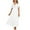 White, variant on LOVZFMLL Women Fashion Summer-Neck Short Sleeve Solid Waist Dresses White L
