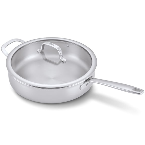 Alva 4-Qt 5-Ply Stainless Steel Sauté Pan with Lid, Non Toxic
