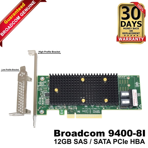 LSI 9400-8i Tri-Mode 12Gb/s SAS/SATA/NVMe PCIe 3.1 HBA Controller | 9400-8I