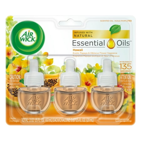 Air Wick Frgrance Infused Essential Oils Plug in Refill, Hawaii Scent, 2. 02 fl oz, 3 Count