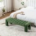 thumbnail image 6 of Velvet End of Bed Bench Upholstered Modern 59" Bedroom Bench for King Bed Bench Tufted Window Bench Comfy Long Ottoman for Living Room/Entry/Indoor, 6 of 7