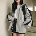 thumbnail image 4 of Sudaderas con capucha versión coreana Harajuku, abrigos con capucha de manga larga con bolsillos, chaqueta de Color sólido con cremallera, moda de otoño, 4 of 4