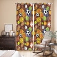 thumbnail image 3 of Kitchen Curtains 84 Inch Length 2 Panels, Ball Games Grommets Window Treatment Curtain, Colored Football Baseball Basketball Rugby Thermal Curtains Drapes for Living Room/Bathroom, 3 of 9