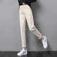 thumbnail image 2 of Pantalones de invierno de talle alto, holgados, adelgazantes, de color blanco cremoso, con forro polar y gruesos, para mujer, talla pequeña, 2 of 4
