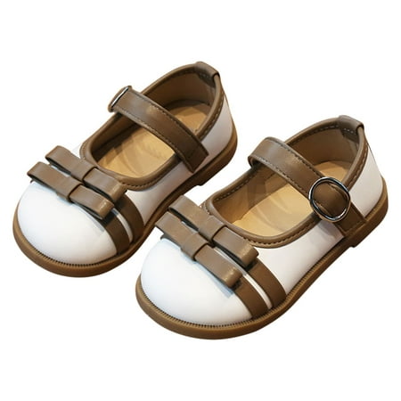 

nsendm Female Sandal Little Kid Cute High Heels for Girls Black Small Leather Shoes English Style Princess Shoes Little Girls Toddler Sandals Size 5 Beige 12.5