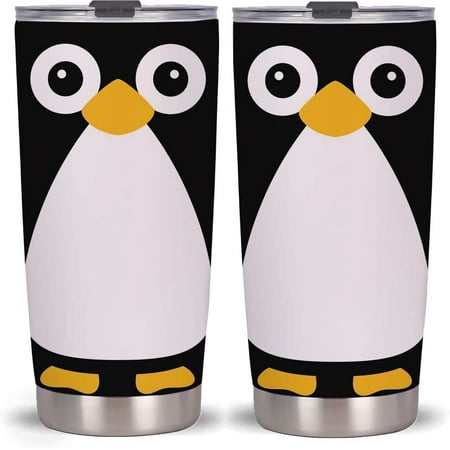 

20oz Penguin Tumbler Cup With Lid Stainless Steel Double Wall Vacuum Thermos Insulated Travel Coffee Mug(Penguin Tumbler)One Tumbler Cup