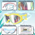 thumbnail image 3 of ZHAOCHENG Gafas de natación amarillas y azules para niños (4-12 años), gafas de natación impermeables y anti-UV para niños y niñas, máscara de natación para niños, incluidos tapones para los oídos., 3 of 5