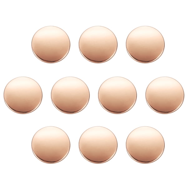 Uxcell 10pcs Botones Redondos Metálicos de 15mm, Botones Planos de Costura de Aleación, Dorado