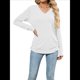 thumbnail image 1 of Camisetas de Mujer con Cuello en V, Larga, Informales, Básicas, Lisas y Suaves S, 1 of 10