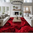 thumbnail image 4 of Area Rug for Living Room, Red Roses Non-Slip Indoor Large Carpet for Bedroom/Dining Room, Valentine's Day Flowers Floral Vintage Washable Low-Profile Rectangle Floor Runner Rugs - 5 x 8 Ft, 4 of 7
