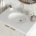 thumbnail image 3 of ARIEL Milan 30 Inch Single Oval Sink Bathroom Vanity with Carrara White Quartz Countertop 1.5 Inch in Warm White, 3 of 7