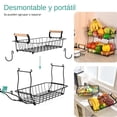 thumbnail image 3 of U Chef Frutero Para Cocina de 2 Niveles y 2 Ganchos para Plátanos, Cesta de Almacenamiento De Frutas y Verdura, Frutero de Cocina Moderno, Organizador de Frutas y Verduras de Hierro, 3 of 6