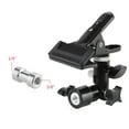 thumbnail image 4 of Metal Clamp Clip Holder with 5/8" Light Stand Attachment 1/4" to 3/8" Screw Mount Swivel Adapter for Photo Studio Reflector & Background, 4 of 7