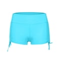 thumbnail image 4 of Women's Swim Shorts High Waist Swimsuit Bottoms Adjustable Side Tie Bathing Suit Boyshorts Bikini Board Shorts Sky Blue M, 4 of 5