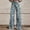A263 Light Blue, variant on Xdegoge Tropical Floral Wide Leg Pants for Women High Waisted Relaxed Fit Printed Denim Trousers Lightweight Stretchy Flattering Beach Summer Holiday Casual Jeans