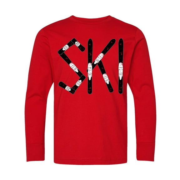 Inktastic Ski Rough Text Long Sleeve Youth T-Shirt