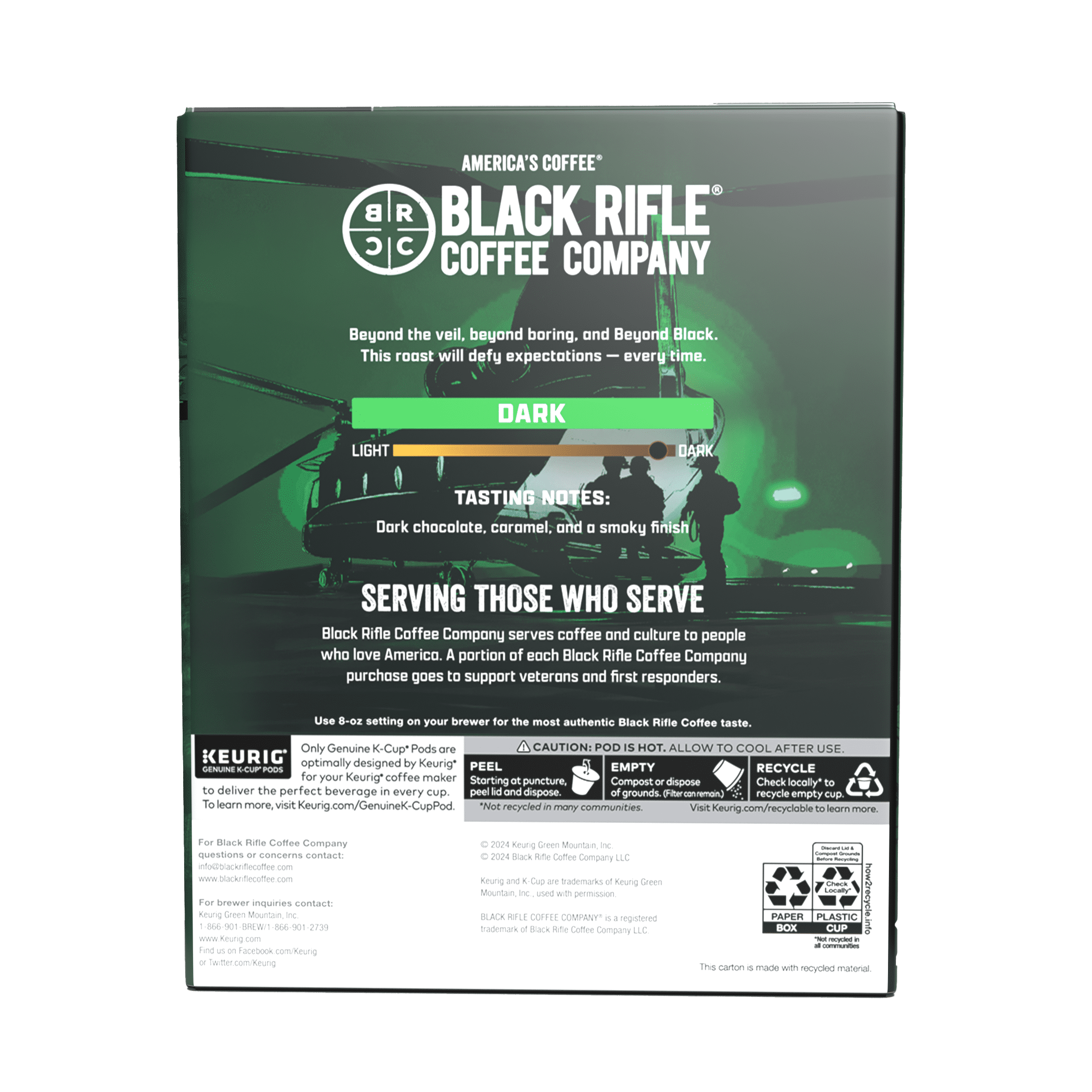 (4 pack) Black Rifle Coffee Company Beyond Black Coffee K-Cups, 88/Carton