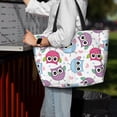 thumbnail image 6 of Large Beach Bags Water-resistant Sandproof - Blue Purple Pink Owl Cute Beach Tote Bags for Women with Zipper, 6 of 6