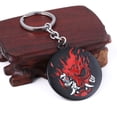 thumbnail image 3 of Llavero con colgante de mueca ciberpunk, exquisito colgante de tarjeta con letra, llavero de metal, 3 of 6