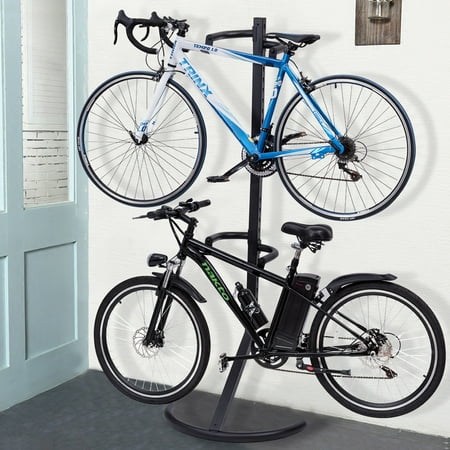 Costway Freestanding Gravity Bike Stand Two Bicycles Rack For Storage or (Best Mountain Bike Stand)