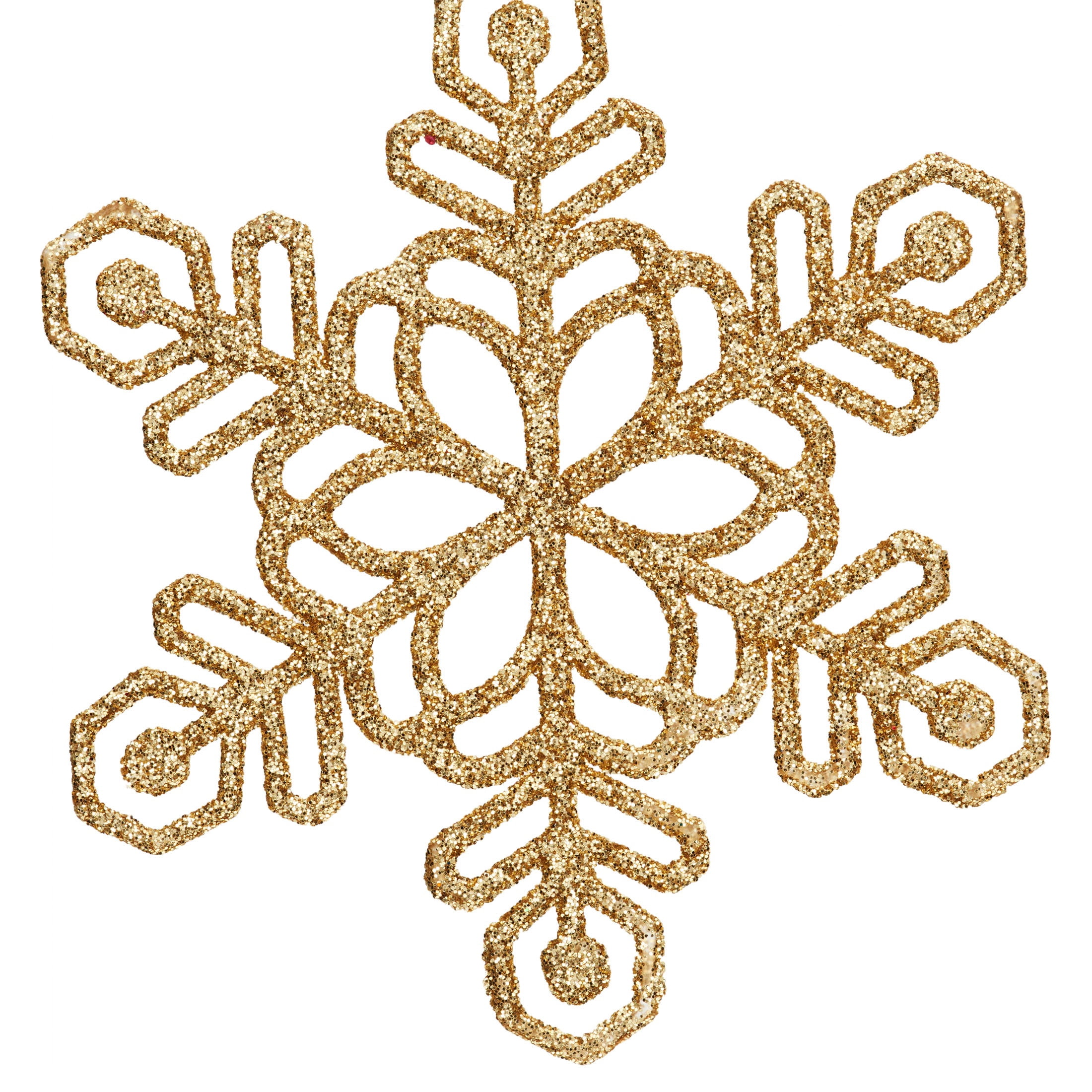 20-Count Gold Glitter Snowflake Christmas Ornaments, 3.9", by Holiday Time