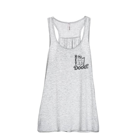 Hey Doodle Dog Women's Fashion Sleeveless Flowy Racerback Workout Yoga Tank Top Sport Grey X-Large