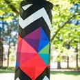 thumbnail image 3 of In the Breeze 5270 — Geometric Black & White 40-inch Illusion Windsock — Abstract Decor, Embroidered Details, Fully Printed Tails, 3 of 6