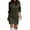Dark Green, variant on CharmCyan Women's Knitted Dress Turtleneck Winter Sweater Dress Knitted Dresses Midi Plain Long Wool Dress Army Green L