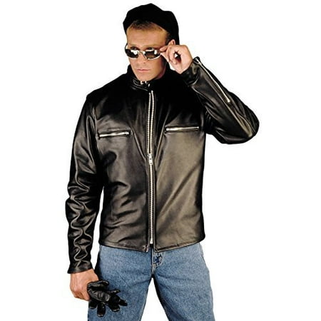 Reed Men's Tall Naked Cow Leather Motorcycle Jacket 2XLTall Black
