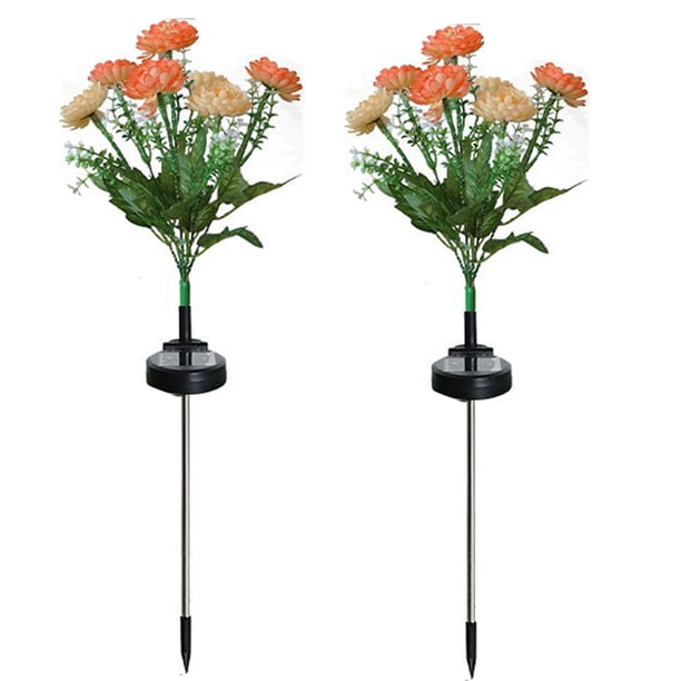 Billuyoard 2 luces solares de flores para exteriores, un hermoso adorno para el césped con flores solares. Decoración del hogar A