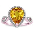 thumbnail image 3 of Star K � Vintage Look Halo Large 11x8 Pear Shape Genuine Citrine Ring, 3 of 9