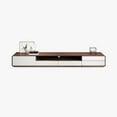 thumbnail image 5 of POVISON Modern Wood TV Stand, Lowline TV Console With Drawers, Open Storage, Cabinet, Walnut Veneer, Fully-Assembled, 70.87", 5 of 9