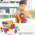 thumbnail image 3 of Juguetes Montessori De Cuentas De Cordones, Juguetes Educativos Coloridos De Madera Para BebéS Y NiñOs PequeñOs, Juguete De Bloque Apilable Para Enhebrar, 3 of 7