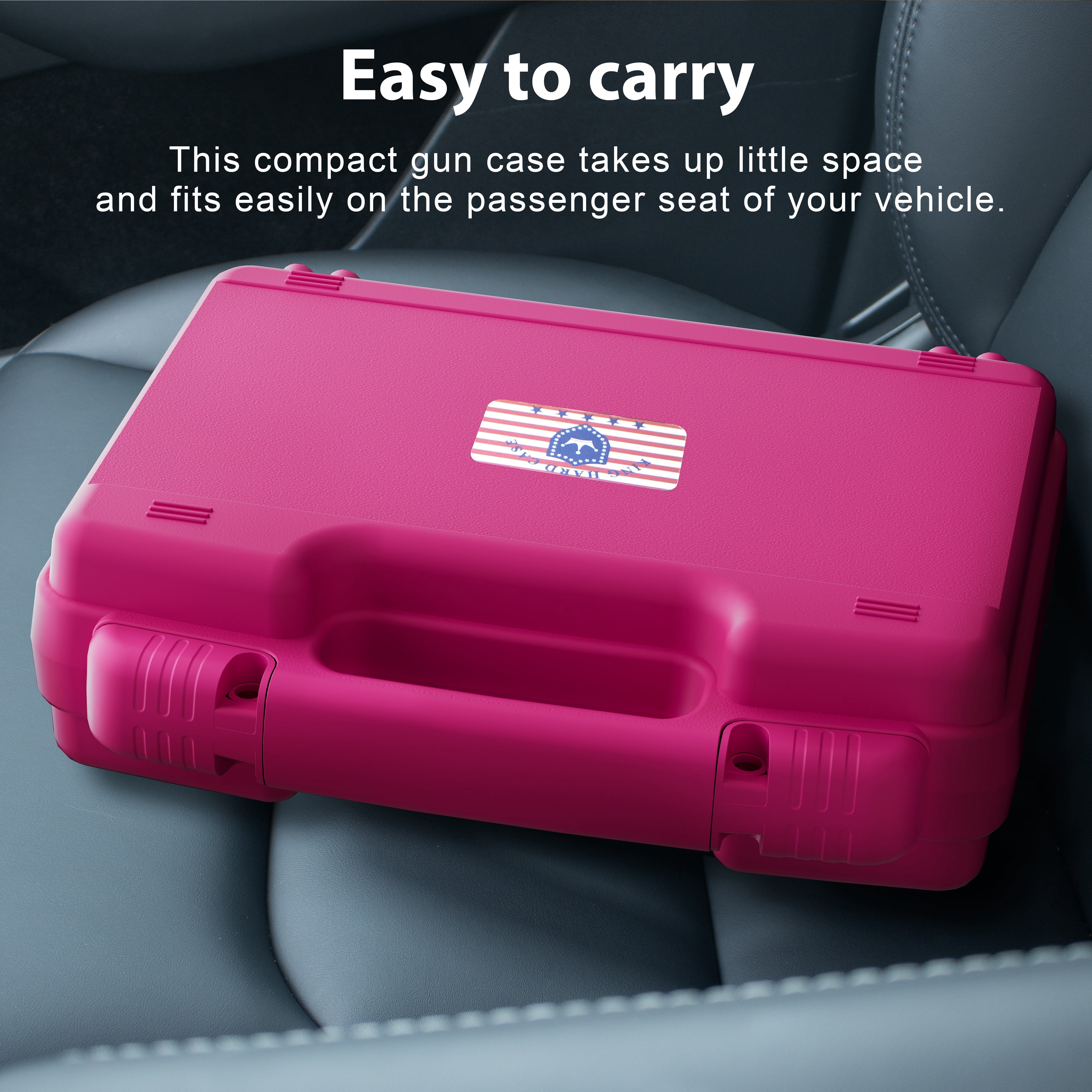Pink 9mm Lockable Gun Case – TSA Approved Firearm Travel Case with 1 TSA Lock, Hard Shell Pistol Case for Handgun and Revolver