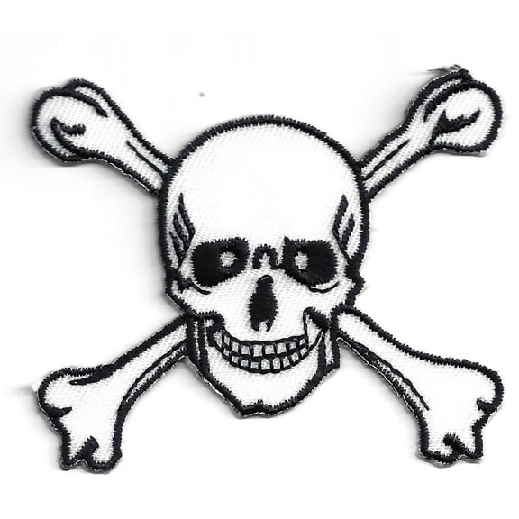 Small - Skull and Cross Bones - Iron on Applique/Embroidered Patch