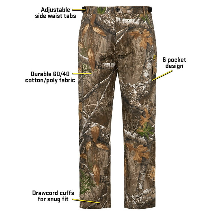 Scent Blocker Shield Series Fused Cotton Pants, Hunting Pants for Men (Realtree Edge, X-Large)
