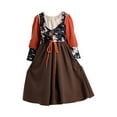 thumbnail image 4 of KAUOD Girls 3pc Dress Vest Hairband 𝗢ktoberfest Outfits Teen Kids Retro Traditional Dirndl Dresses Long Sleeve Cute Clothes, 4 of 9