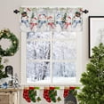 thumbnail image 3 of Snowman Curtains Valance for Bedroom Living Room, Christmas Tree Red Cardinals Curtains & Drapes Rod Pocket Seasonal Winter Snowy Scene Valance for Kitchen Window Curtains Over Sink 54x18in,1 Panel, 3 of 6