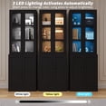 thumbnail image 2 of NEGYLIM 71" Bookcase with Glass Door,Display Bookshelves with Charging Station & Adjustable LED Lights,Modern Bookcase for Living Room,Bedroom,Home Office (Black B), 2 of 13