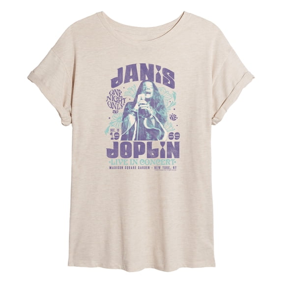 Janis Joplin - Janis In Concert - Women's Oversized Graphic T-Shirt