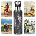 thumbnail image 7 of Yayeee 33oz Insulated Water Bottle Double Wall Stainless Steel with Flip Straw Lid, Light Purple Flowers, 7 of 7