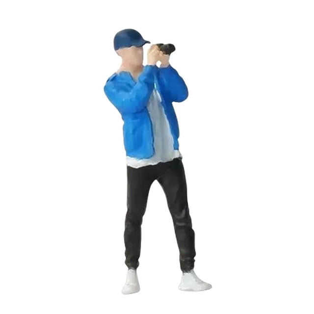 Painted 1/64 Photography Boy Desktop Ornament figure Diorama Train Layout DIY Projects