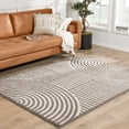 thumbnail image 2 of BoutiqueRugs Allard Contemporary Area Rug - Machine Washable - Peach, Charcoal - 7'10" x 10', 2 of 11