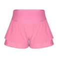 thumbnail image 6 of CheerKidz Women's Fashion Flounce Hem Casual Shorts Solid Color Fold Detail Summer Elastic Waist Comfort Shorts(Pink,M), 6 of 8
