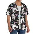 thumbnail image 2 of Gukieu Cute Poodle Dog Print Men's Short-sleeved Shirts, Button-down Pocket Shirts, T-shirts, Beach Vacation Travel Summer Clothing-Large, 2 of 5